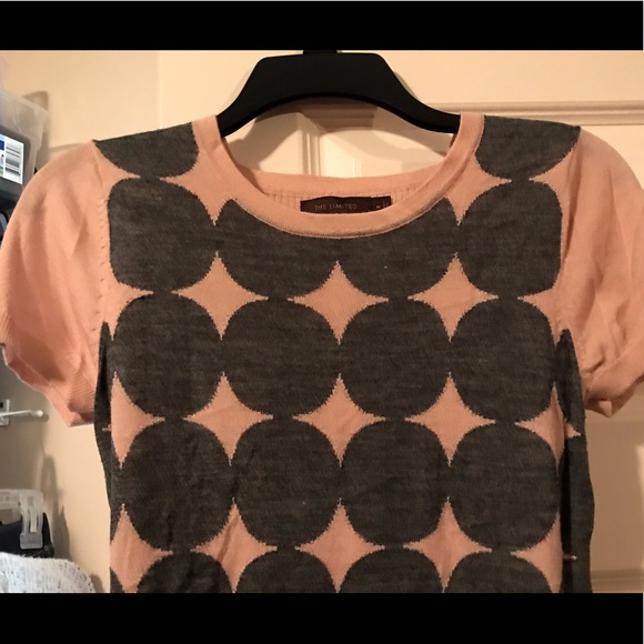 Thr Limited pink w/ gray dots short sleeve sweater - Picture 5 of 15